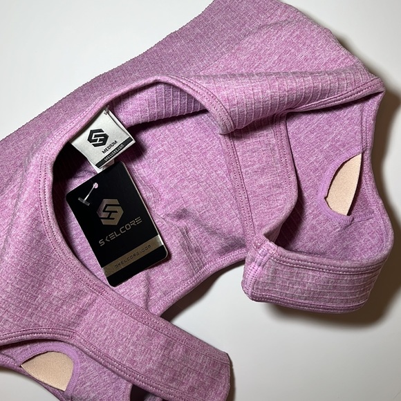 NWT Skelcore Purple Ribbed Seamless Sports Bra Size Medium - Picture 5 of 5